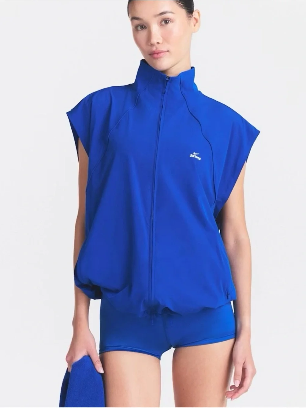 NWT Nike x Skims Stretch Nylon Oversized Vest Cobalt Blue XS